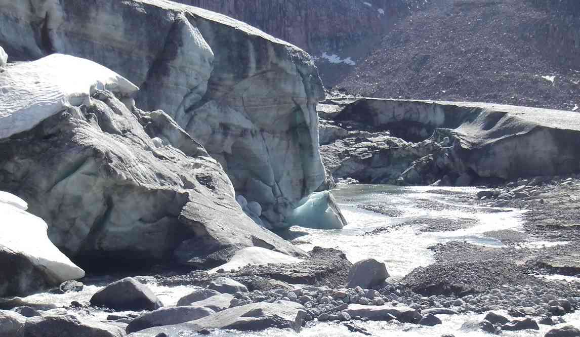 Rentrée de l’eau sous la glace, le 15 juillet 2017